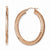 Stainle Steel Rose IP-plated Textured Hollow Oval Hoop Earrings