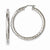 Stainle Steel Textured Polished Hollow Hoop Earrings