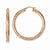 Stainle Steel Rose IP-plated Textured Polished Hoop Earrings