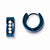 Stainle Steel Blue IP-plated w/CZ Hinged Hoop Earrings