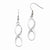 Stainle Steel Infinity Polished CZ Shepherd Hook Earrings