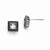 Stainle Steel Square CZ Antiqued Post Earrings