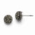Stainle Steel Polished Black Enamel w/Crystals Post Earrings
