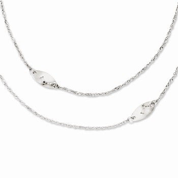 Stainless Steel Multi Chain with Polished Swirls Layered Necklace