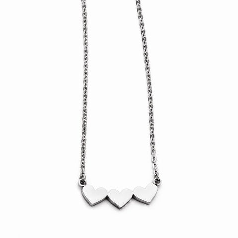 Stainless Steel Triple Heart Necklace