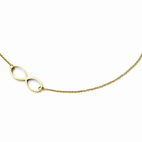 Stainless Steel Doublefinity Yellow Ip-Plated Polished Necklace