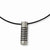 Stainless Steel Black Rubber Accent Leather Cord Necklace