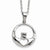 Stainless Steel Claddagh CZs Pendant On Necklace