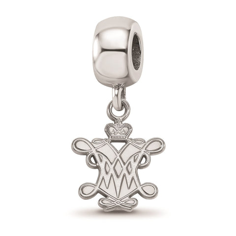 Sterling Silver LogoArt William And Mary Small Dangle Bead
