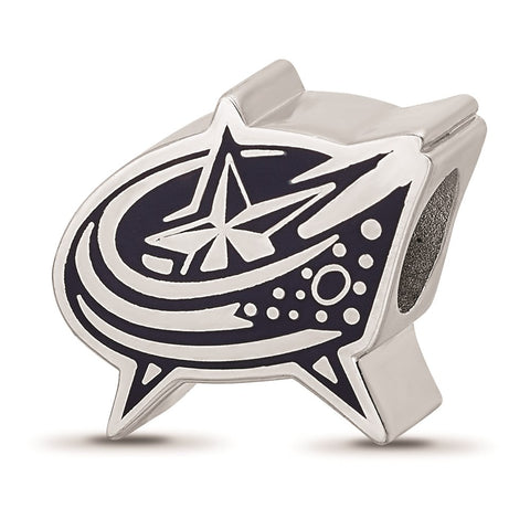 Sterling Silver NHL LogoArt Columbus Blue Jackets Enameled Logo Bead