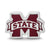 Mississippi State University M With State Banner Enameled Extruded L in Sterling Silver