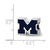 University of Michigan Block M Enameled 1-Sided Charm Bead in Sterling Silver