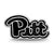 University of Pittsburgh Pitt Script Enameled Logo in Sterling Silver