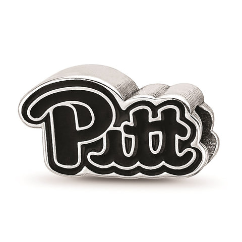 Sterling Silver LogoArt University of Pittsburgh Pitt Script Enameled Logo