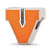 Sterling Silver LogoArt University of Virginia Block V Enameled Logo Bead