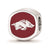 Sterling Silver LogoArt University of Arkansas Hog Cushion Shaped Double Logo Bead