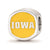 University of Iowa Cushion Shaped Enameled Charm Bead in Sterling Silver