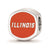 University of Illinois Cushion Shaped Enameled Charm Bead in Sterling Silver