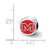 University of Mississippi Cushion Shaped Double Logo Charm Bead in Sterling Silver