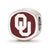 Sterling Silver LogoArt University of Oklahoma Ou Enameled Bead