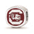 Sterling Silver University of South Carolina C With Gamecock Centered Cushion Shaped D