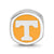 University of Tennessee Cushion Shaped Enameled Charm Bead in Sterling Silver