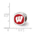 University of Wisconsin Cushion Shaped Logo Charm Bead in Sterling Silver