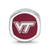 Virginia Tech Vt Cushion Shaped Double Logo Charm Bead in Sterling Silver