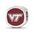 Sterling Silver LogoArt Virginia Tech Vt Cushion Shaped Double Logo Bead