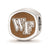 Sterling Silver Wake Forest University Wf Primary Cushion Shaped Double Logo Bead