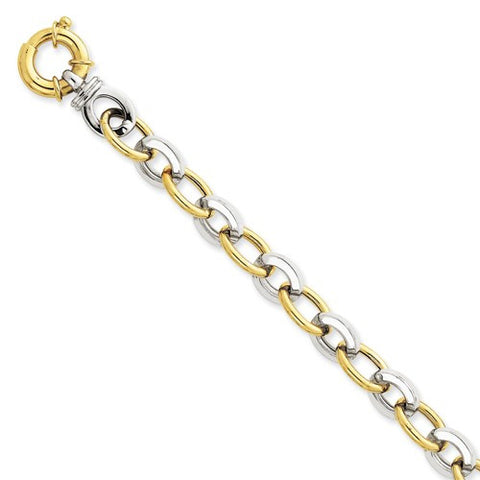14K White and Yellow Gold Fancy Bracelet
