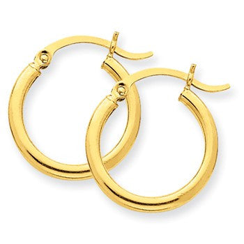 14k Yellow Gold Lightweight Tube Hoop Earrings
