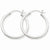 10k White Gold 2mm Round Hoop Earrings