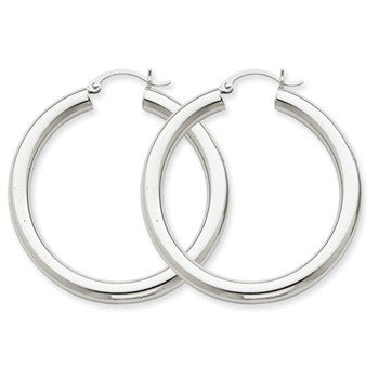 14k Yellow Gold Polished 4mm Lightweight Round Hoop Earrings