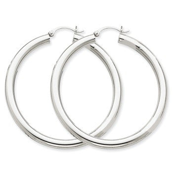 14k Yellow Gold Polished 4mm Lightweight Round Hoop Earrings