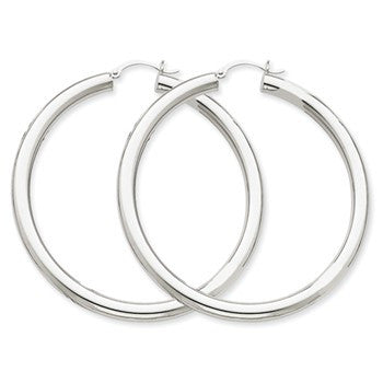 14k Yellow Gold Polished 4mm Lightweight Round Hoop Earrings