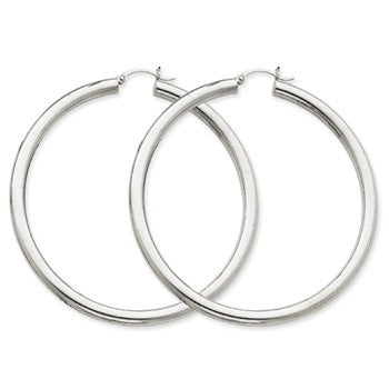 14k Yellow Gold Polished 4mm Lightweight Round Hoop Earrings
