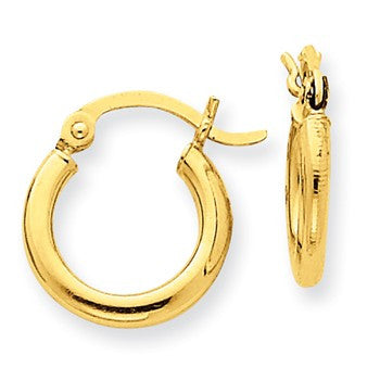 14k Yellow Gold Lightweight Tube Hoop Earrings