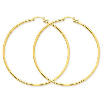 14k Yellow Gold Lightweight Tube Hoop Earrings