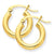 14k Yellow Gold Polished 3mm Lightweight Round Hoop Earrings
