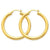 14k Yellow Gold Polished 4mm Lightweight Round Hoop Earrings