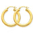 14k Yellow Gold Polished 4mm Lightweight Round Hoop Earrings