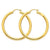 14k Yellow Gold Polished 4mm Lightweight Round Hoop Earrings
