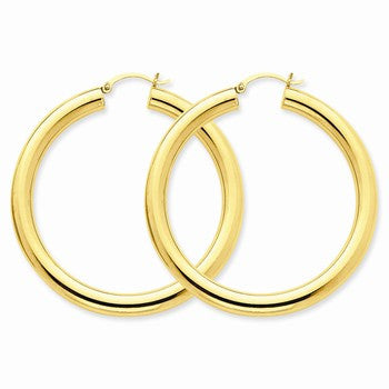 14k Yellow Gold Polished 5mm Tube Hoop Earrings