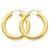 14k Yellow Gold Polished 5mm Lightweight Hoop Earrings