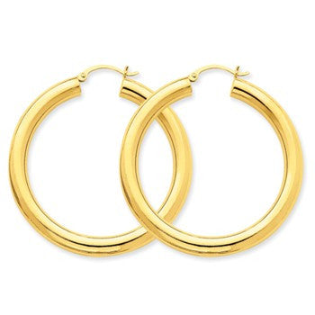 14k Yellow Gold Polished 5mm Lightweight Hoop Earrings
