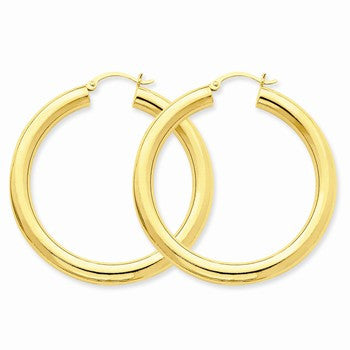 14k Yellow Gold Polished 5mm Tube Hoop Earrings
