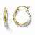 10K Two-tone Diamond-cut Hinged Hoop Earrings