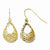10k Yellow Gold Textured Shepherd Hook Dangle Earrings