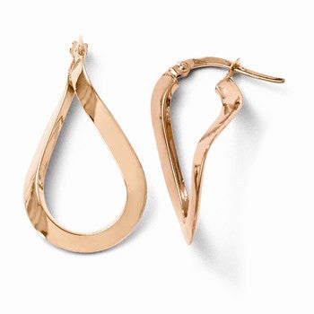 10K Rose Gold-plated Polished Hinged Hoop Earrings